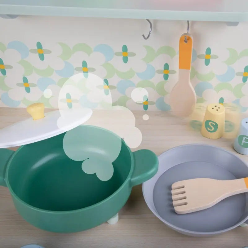 CLASSIC WORLD Drewniana Kuchnia XXL Wielofunkcyjna z Pralką i Akcesoriami