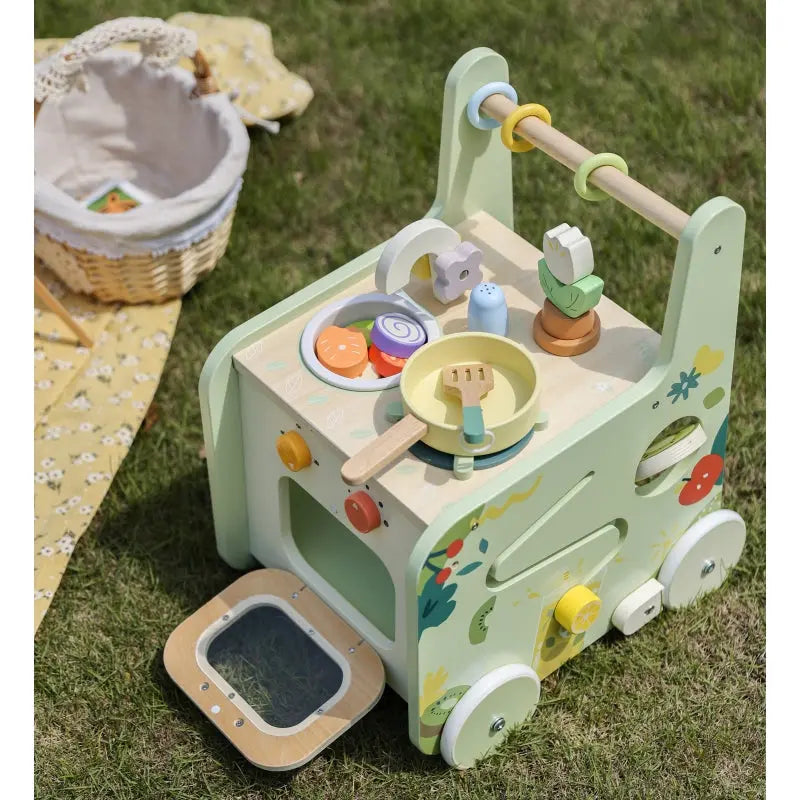 CLASSIC WORLD Drewniana Kuchnia 2w1 Pchacz Odkręcane Koła