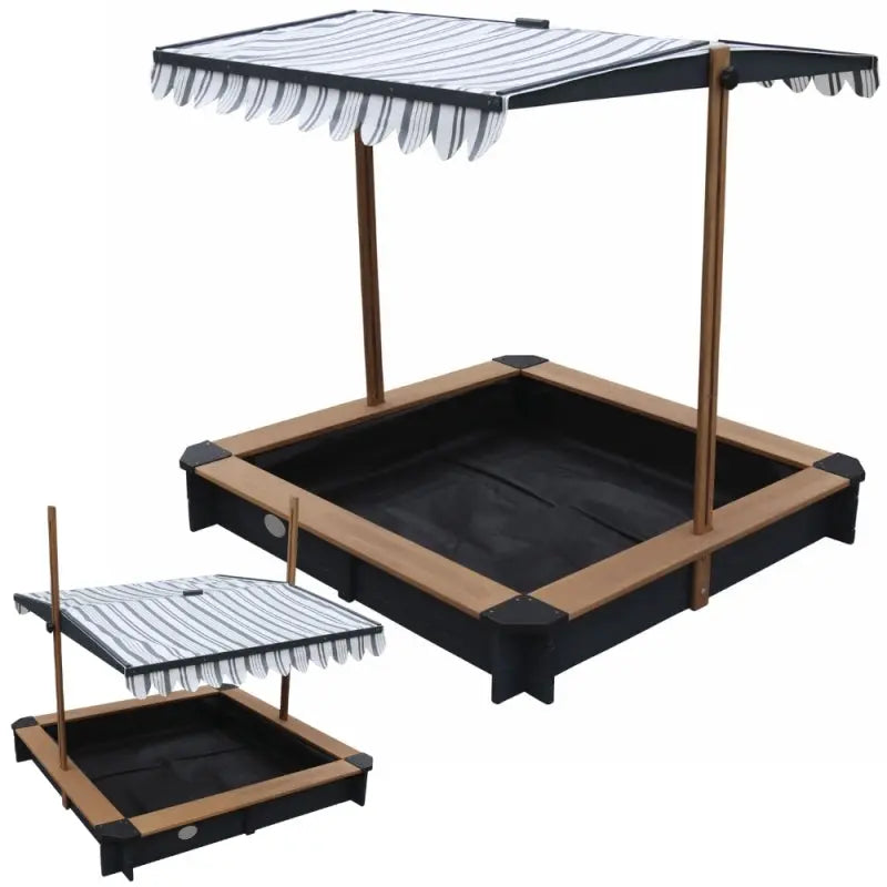 AXI Drewniana Piaskownica z Daszkiem Zamykana z Ławkami