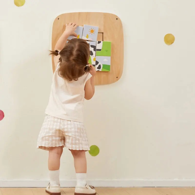 VIGA Drewniana Tablica Manipulacyjna Sensoryczna Układanka Obrazkowa