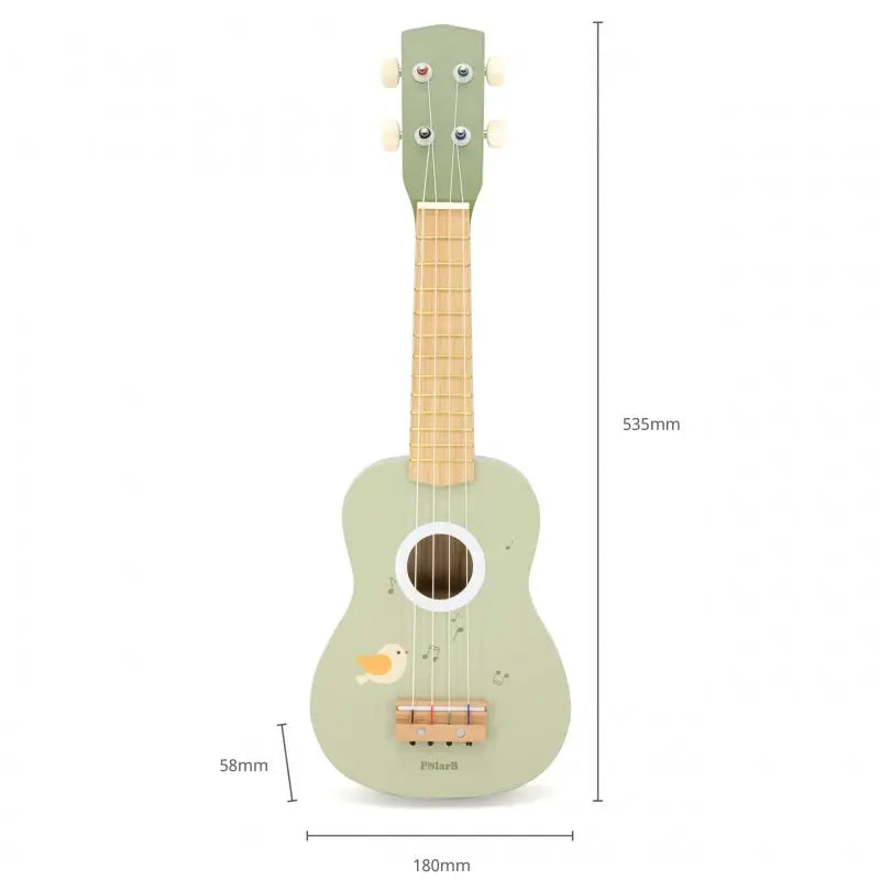Viga Drewniane Ukulele Gitara Dla Dzieci Zielone Z Nutami