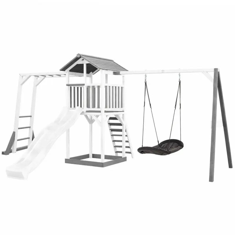 AXI Plac Zabaw Drewniany Wieża z Huśtawką Drabinki Wspinaczkowe Zjeżdżalnia XXL