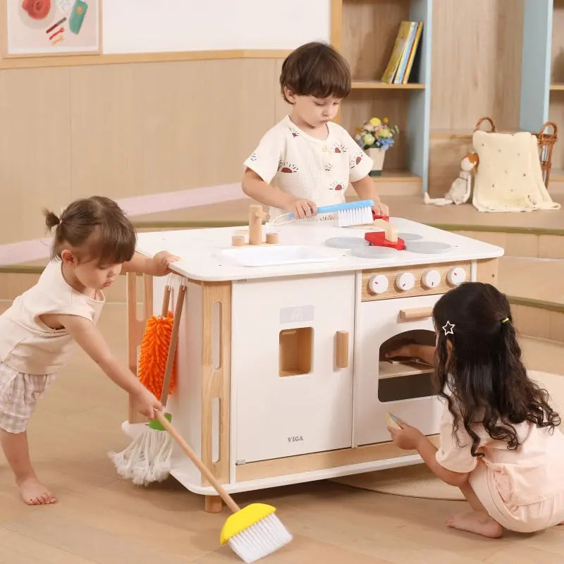 VIGA Centrum Domowe 3w1 z Akcesoriami – Nauka i Zabawa dla Dzieci