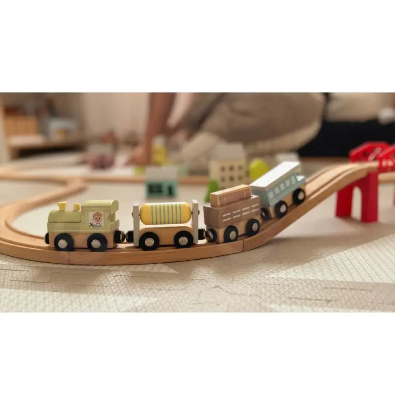 TOOKY TOY Drewniane Pojazdy Wagoniki na Magnes