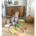 CLASSIC WORLD Zestaw Kolejka Tor Drewniany Pociąg + Sorter Kształtów 40 el.