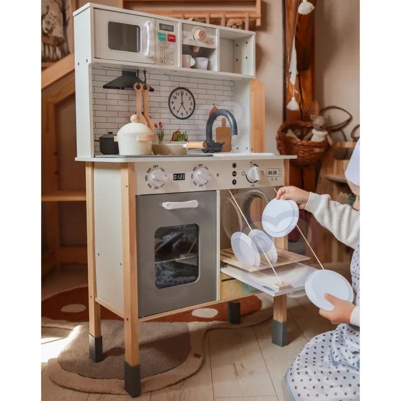 WOOPIE GREEN Drewniana Interaktywna Kuchnia 9w1 z Pralką i Tablicą