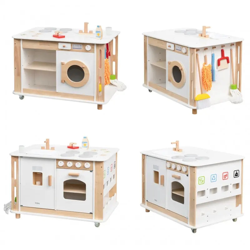 VIGA Centrum Domowe 3w1 z Akcesoriami – Nauka i Zabawa dla Dzieci