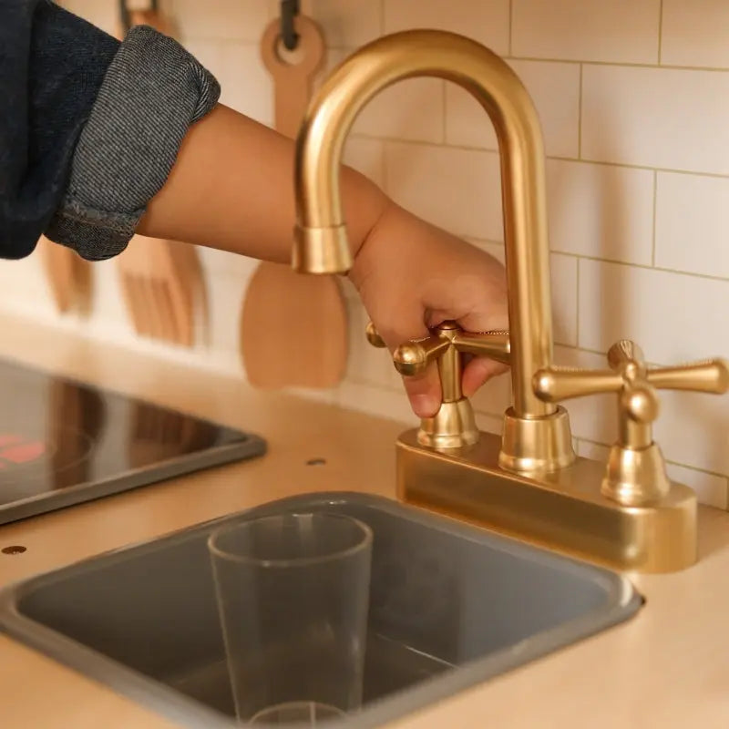 TOOKY TOY Duża Drewniana Multifunkcyjna Kuchnia Nowoczesna Akcesoria