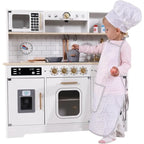 TOOKY TOY Duża Drewniana Multifunkcyjna Kuchnia Nowoczesna Akcesoria