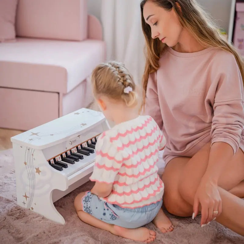 CLASSIC WORLD Drewniane Pianino dla Dzieci + Książeczka do Nauki