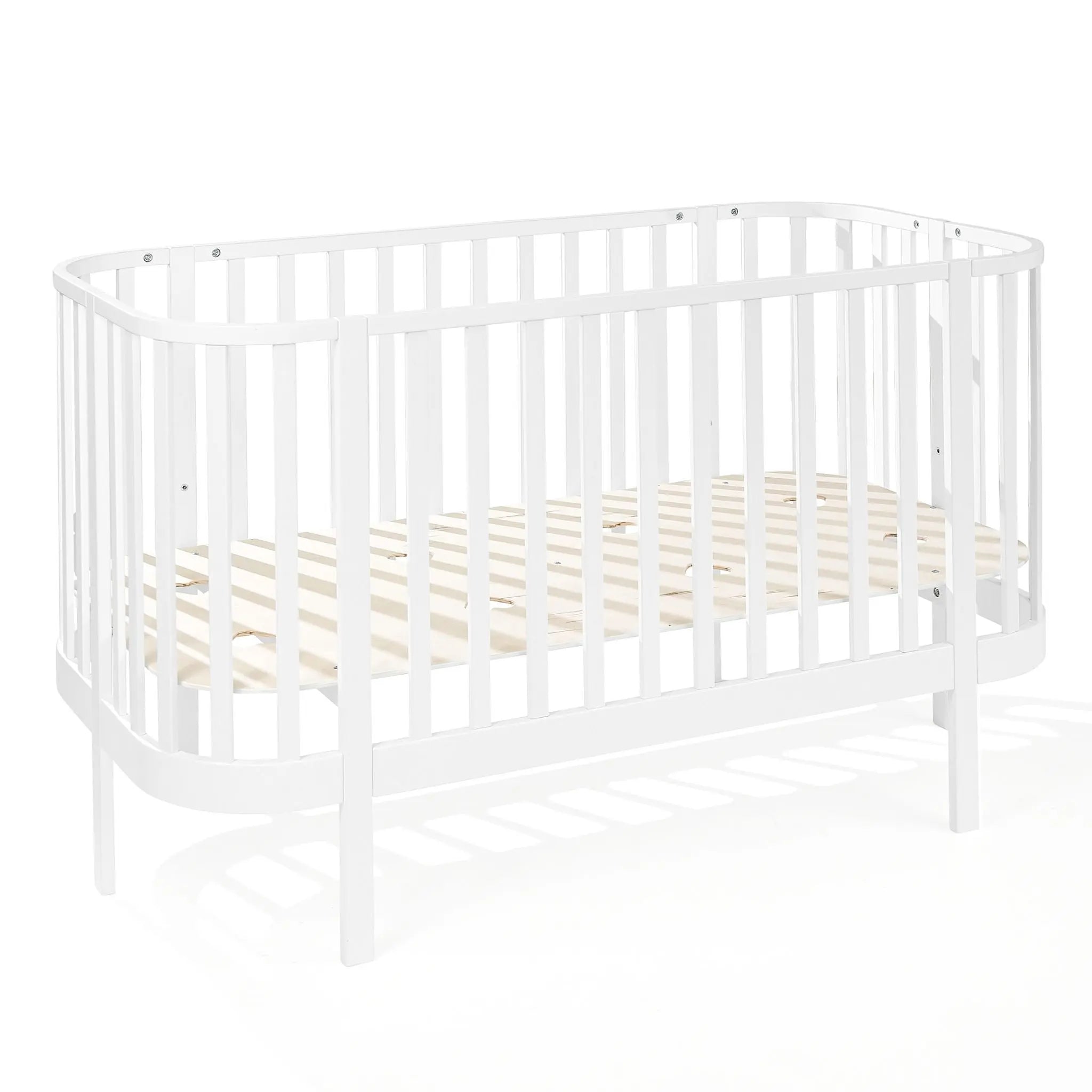 GRAND białe / drewniane / czarne zaokrąglone 3w1 niemowlę/junior z opcją sofy - Zabawki z Lasu 