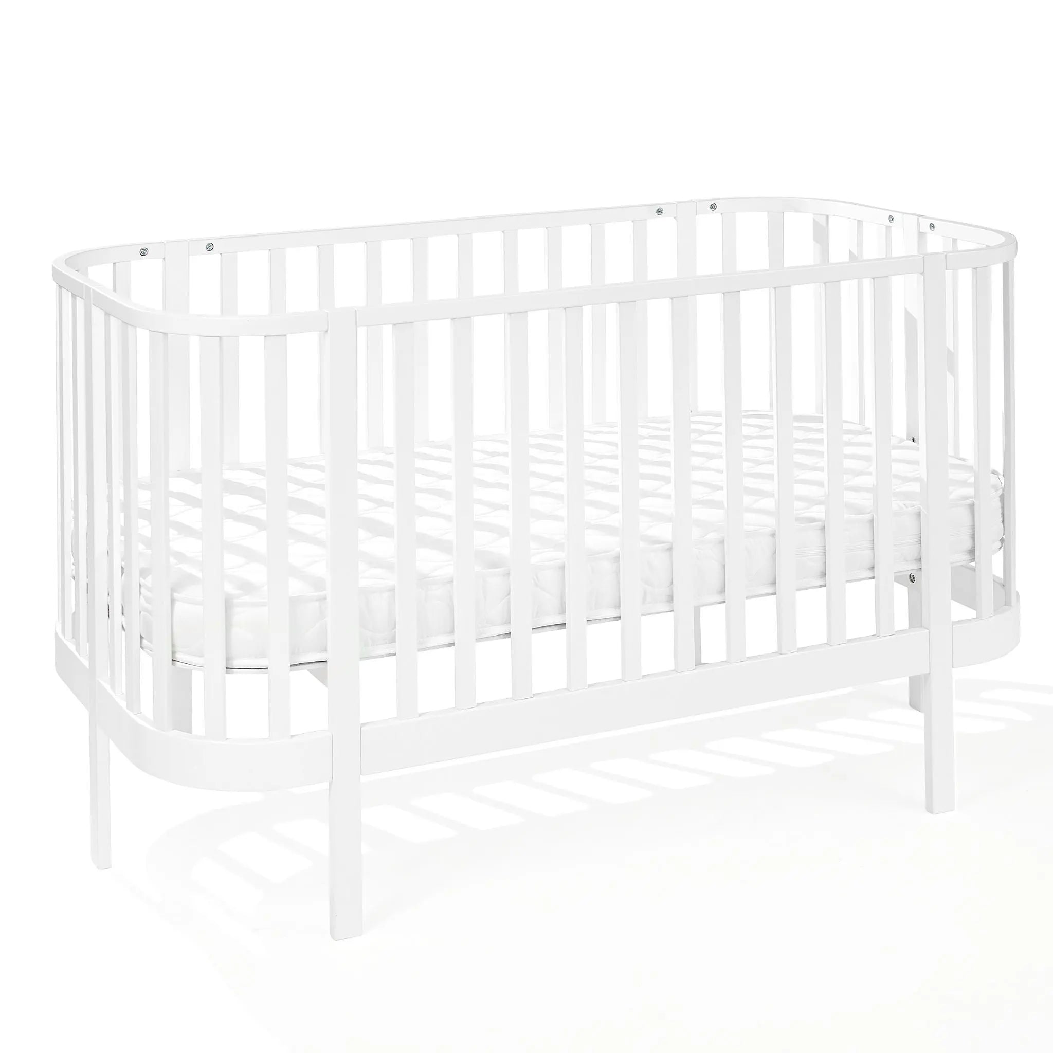 GRAND białe / drewniane / czarne zaokrąglone 3w1 niemowlę/junior z opcją sofy - Zabawki z Lasu 