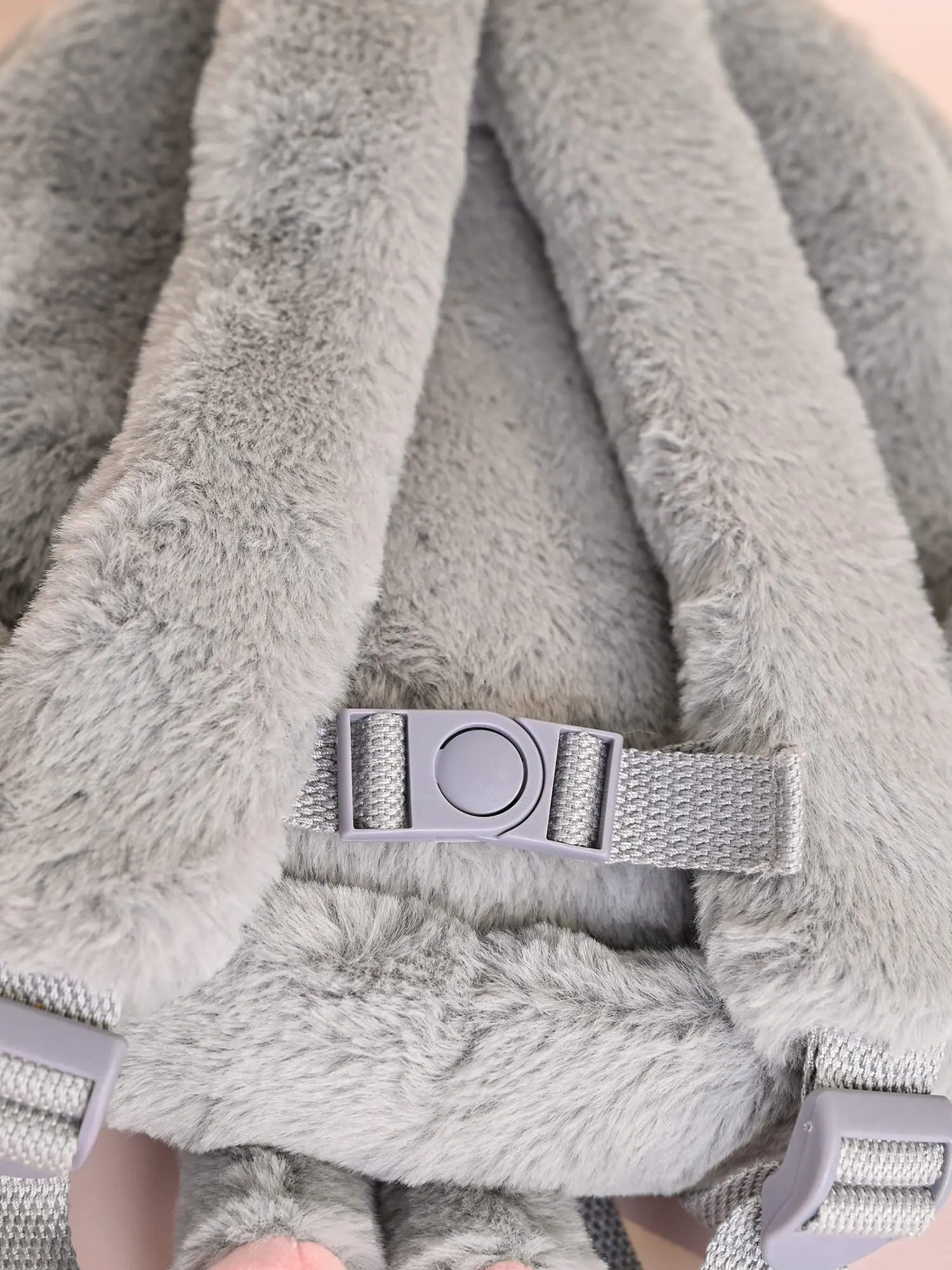 Plecak Metoo z wyjmowanym pluszakiem - Szaro/różowy królik Metoo