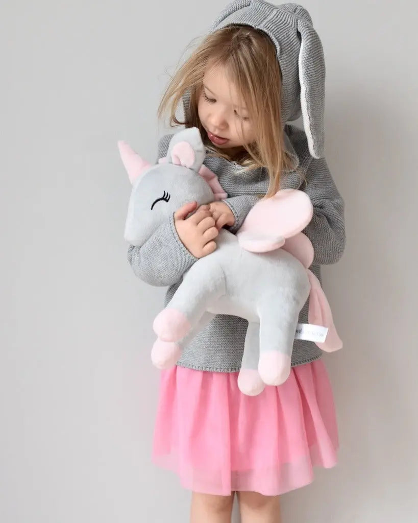 Pluszowy Jednorożec rozmiar L – Szaro/Różowy Melootka