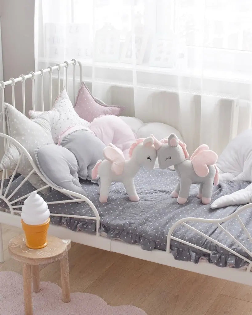 Pluszowy Jednorożec rozmiar L – Szaro/Różowy Melootka