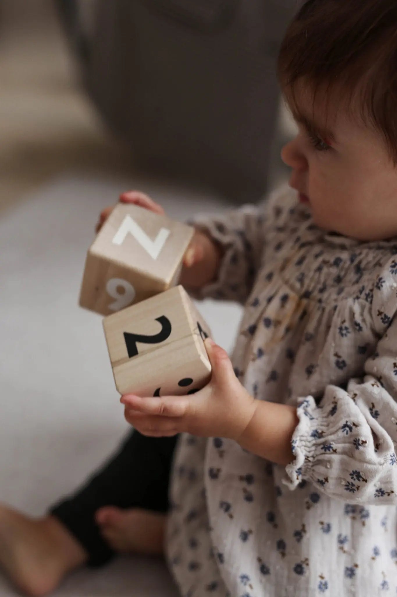 Klocki drewniane matematyczne dla dzieci, zestaw klocków cyferki ooh noo - Zabawki z Lasu 