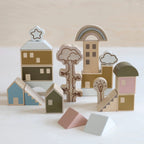 Klocki drewniane Premium zestaw Miasto, zabawa klockami, dla dzieci, Micki - Zabawki z Lasu 