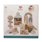 Klocki drewniane Premium zestaw Miasto, zabawa klockami, dla dzieci, Micki - Zabawki z Lasu 