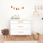 Komoda z przewijakiem ILA biała/szara - Zabawki z Lasu 