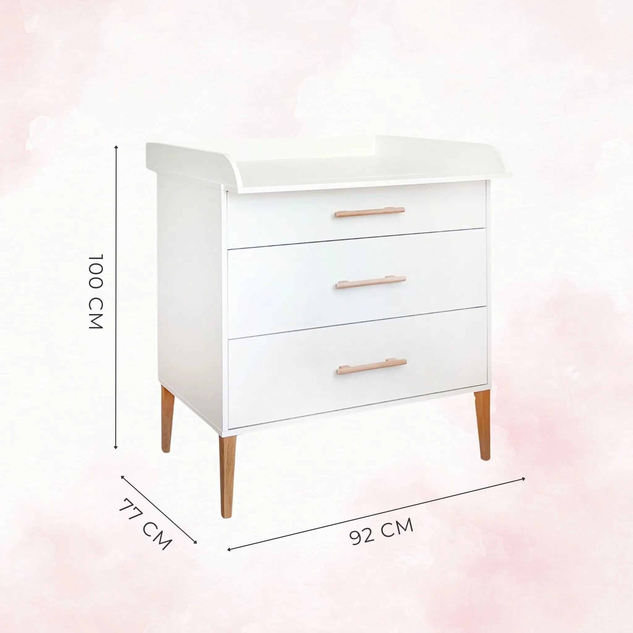 Komoda z przewijakiem ILA biała/szara - Zabawki z Lasu 