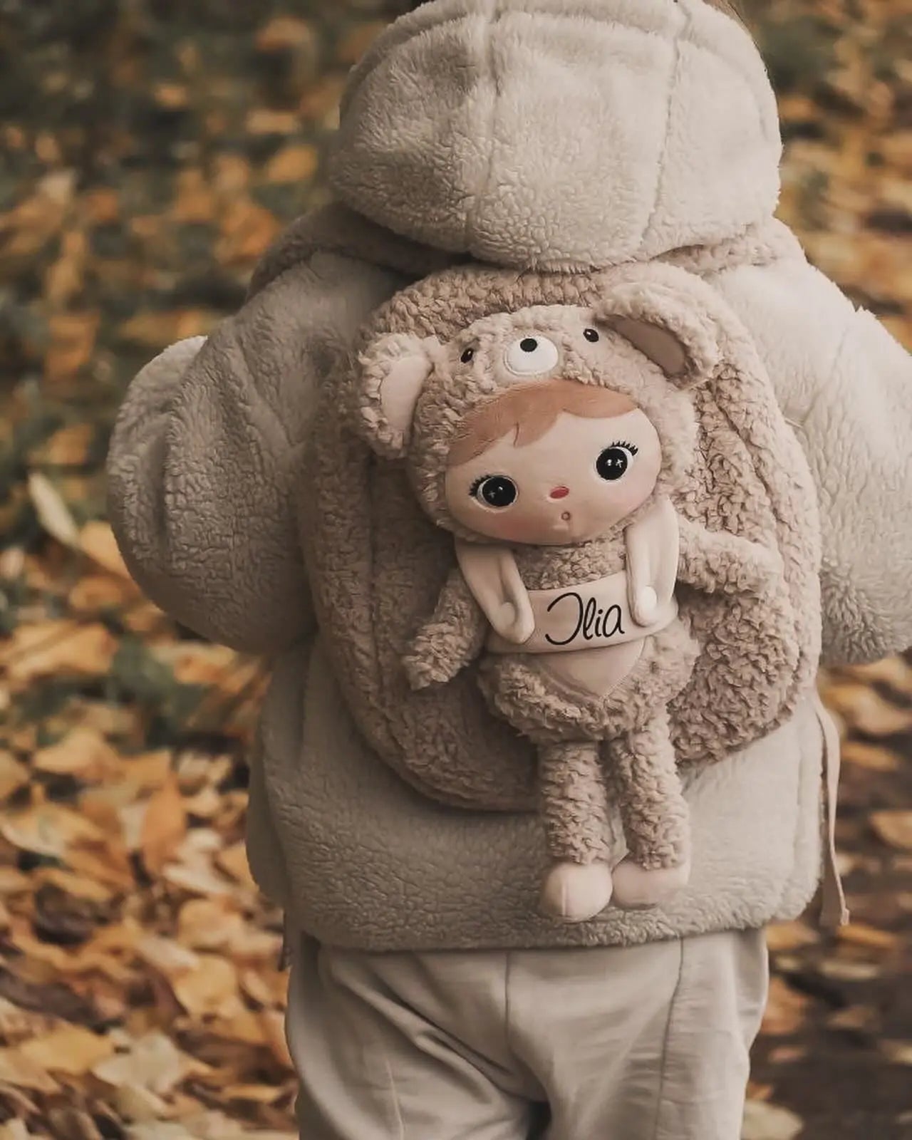 Plecak Metoo z wyjmowanym pluszakiem - Beżowy miś Metoo