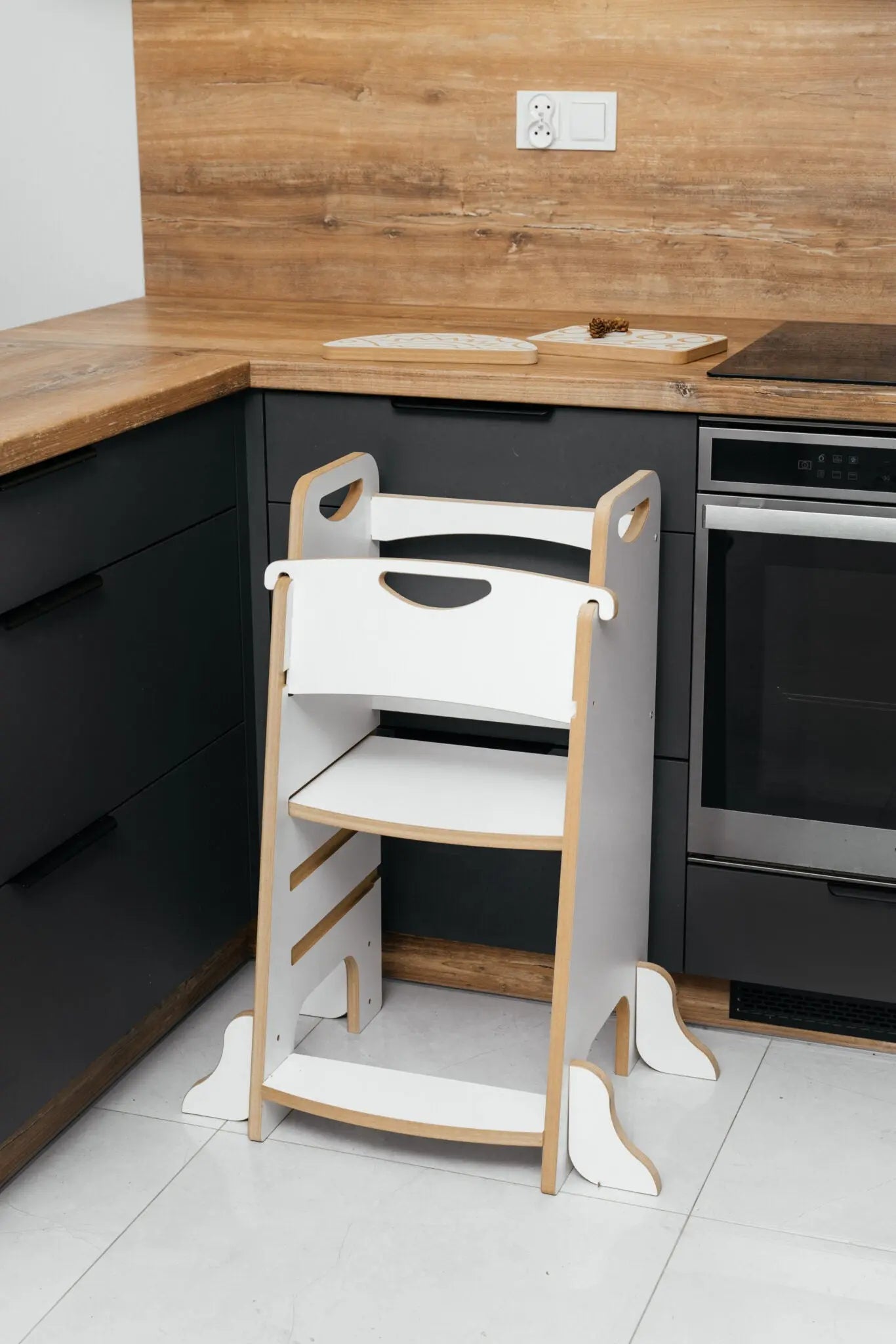 Little Chef Pro 2w1 Kitchen Helper Montessori | Pomocnik Kuchenny dla Dzieci - Zabawki z Lasu 