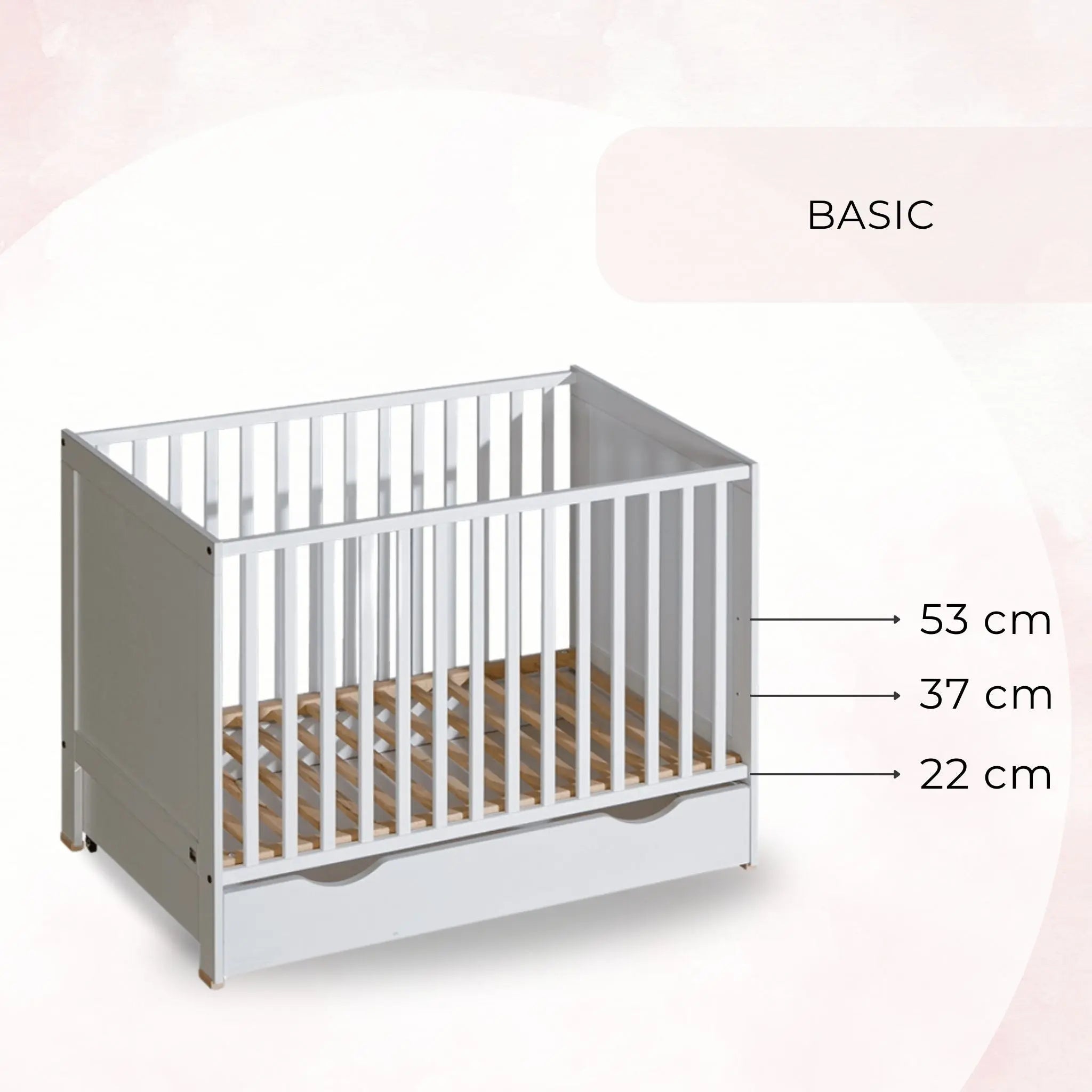 Łóżeczko dziecięce 120×60 BASIC - Zabawki z Lasu 