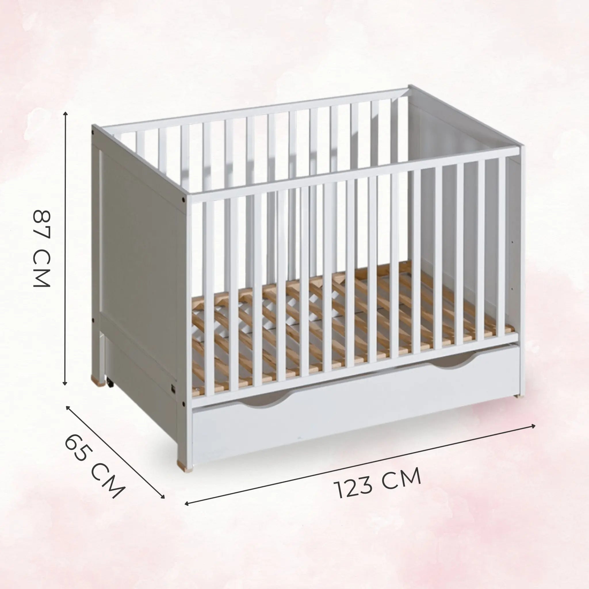 Łóżeczko dziecięce 120×60 BASIC - Zabawki z Lasu 