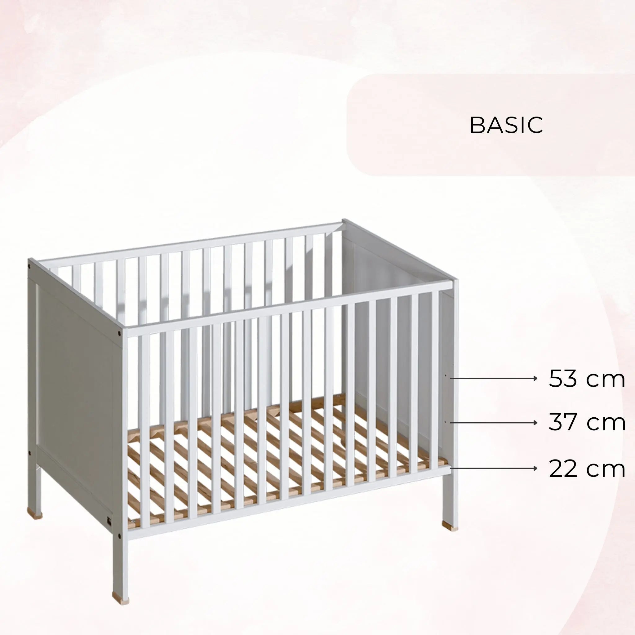 Łóżeczko dziecięce 120×60 BASIC - Zabawki z Lasu 