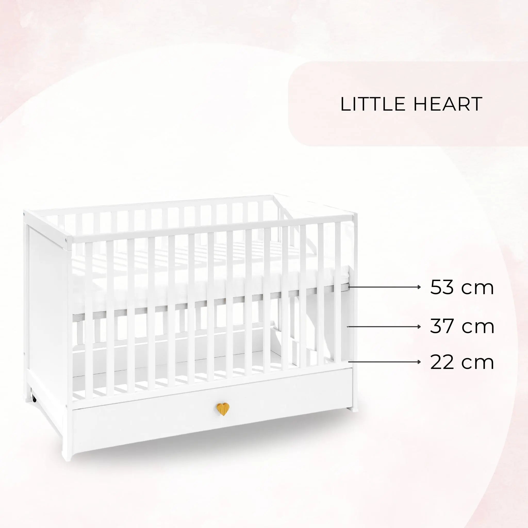 Łóżeczko dziecięce 120×60 Little Heart - Zabawki z Lasu 