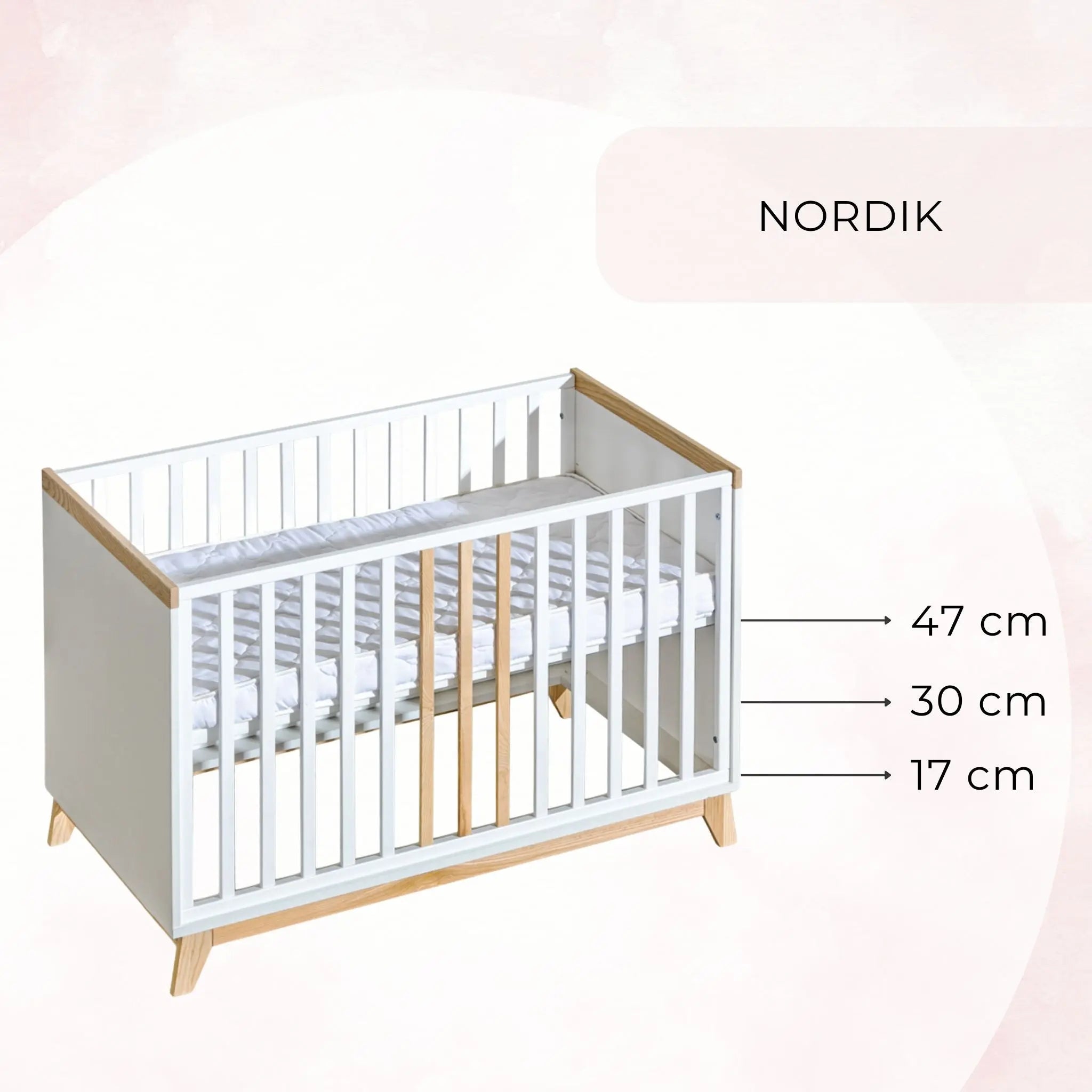 Łóżeczko dziecięce 120×60 Nordik z funkcją sofy - Zabawki z Lasu 