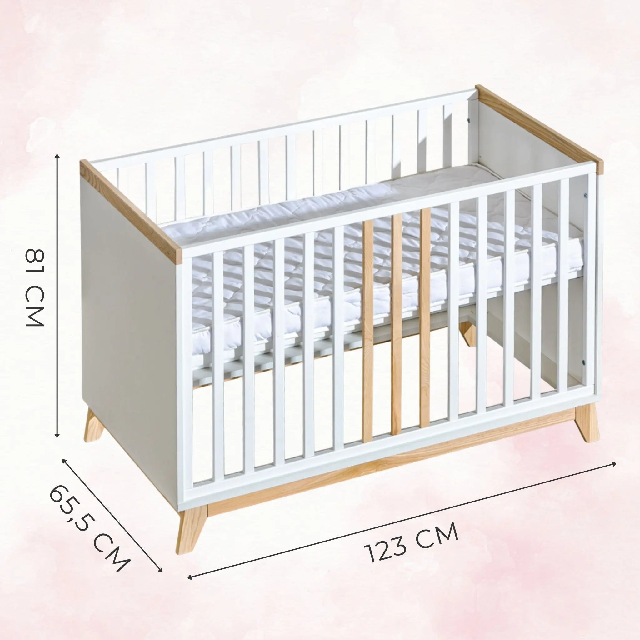 Łóżeczko dziecięce 120×60 Nordik z funkcją sofy - Zabawki z Lasu 