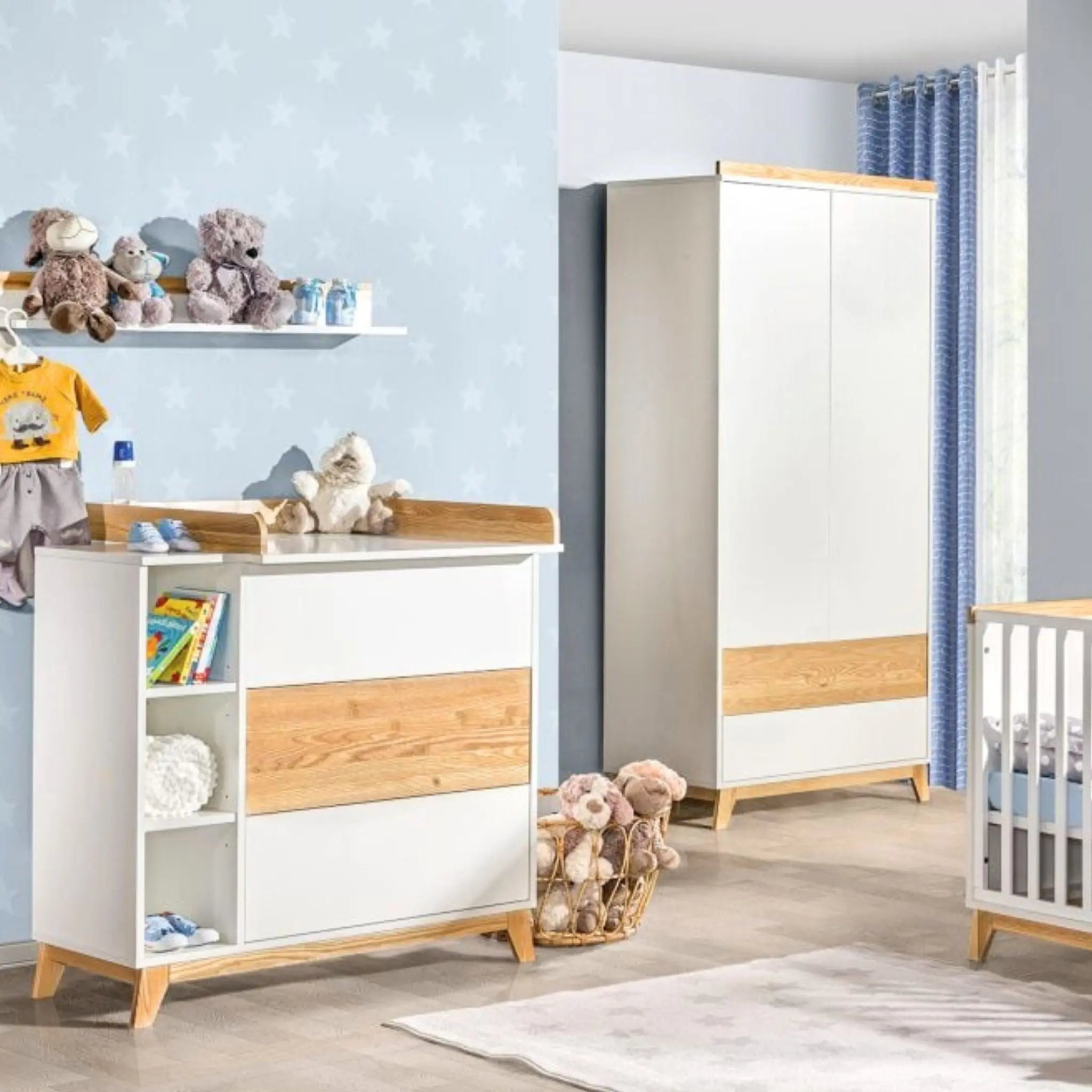 NORDIK biała komoda z przewijakiem - Zabawki z Lasu 