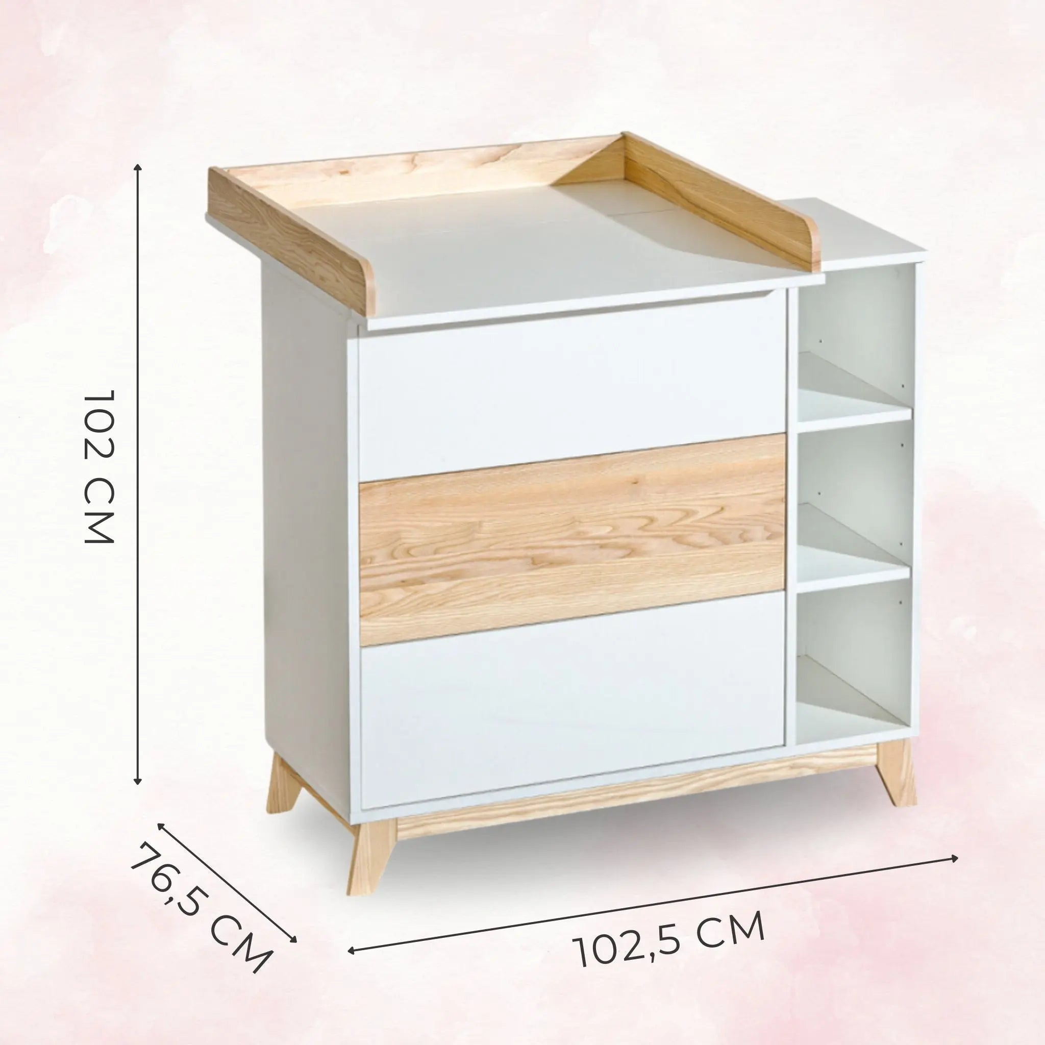 NORDIK biała komoda z przewijakiem - Zabawki z Lasu 