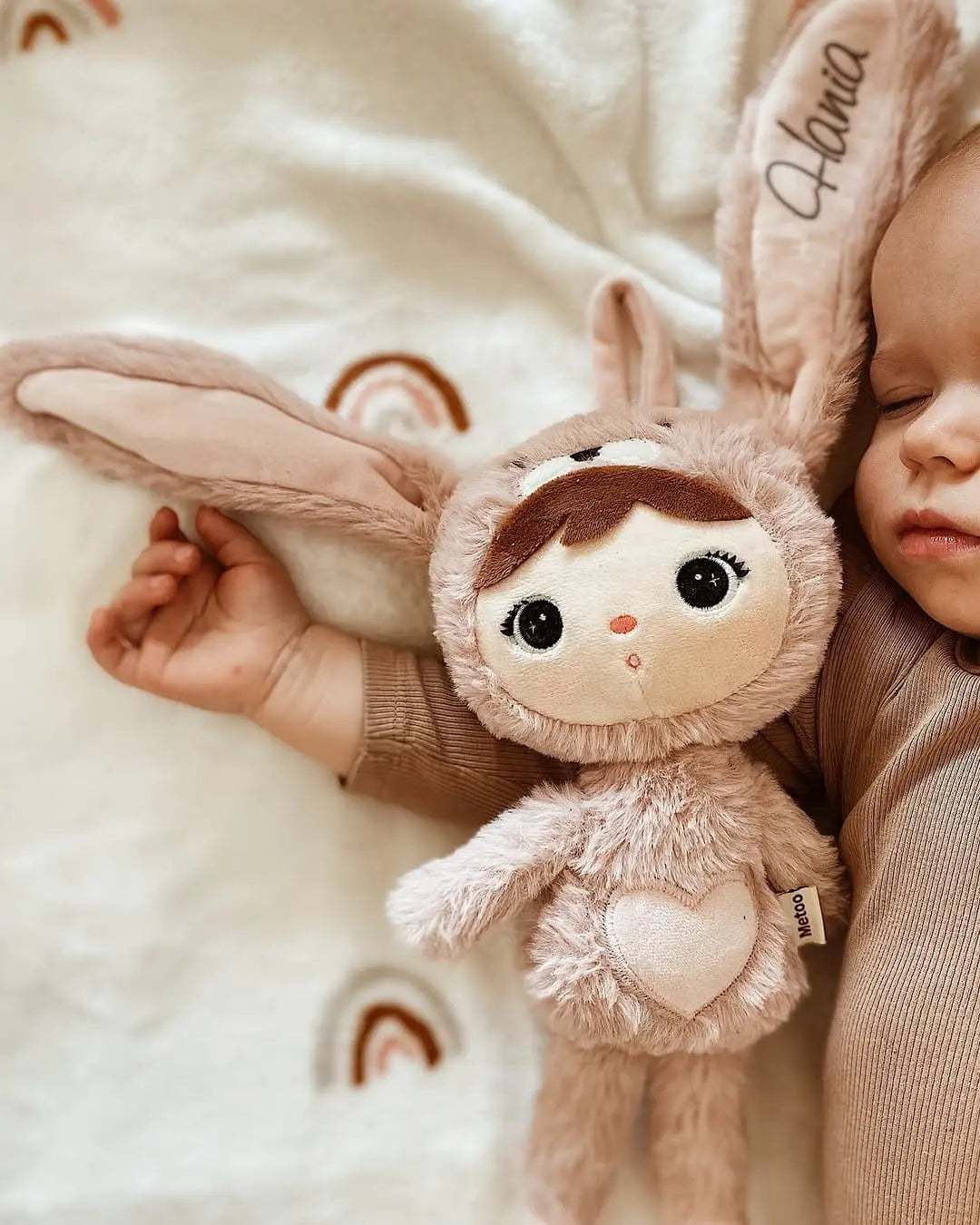 RÓŻOWY KRÓLIK 30CM - LALKA METOO Z IMIENIEM DZIECKA metoodoll