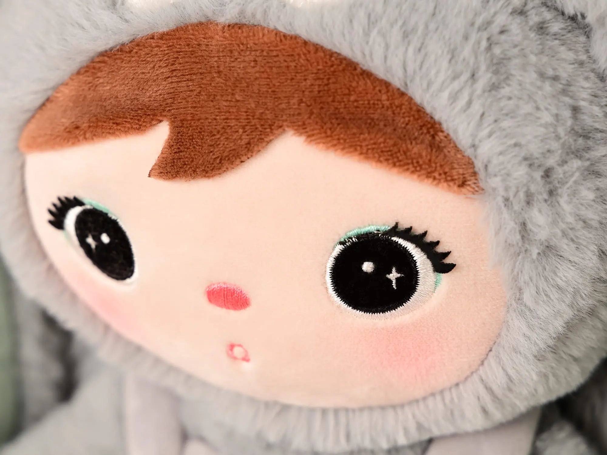 Plecak Metoo z wyjmowanym pluszakiem - Szaro/miętowy królik Metoo