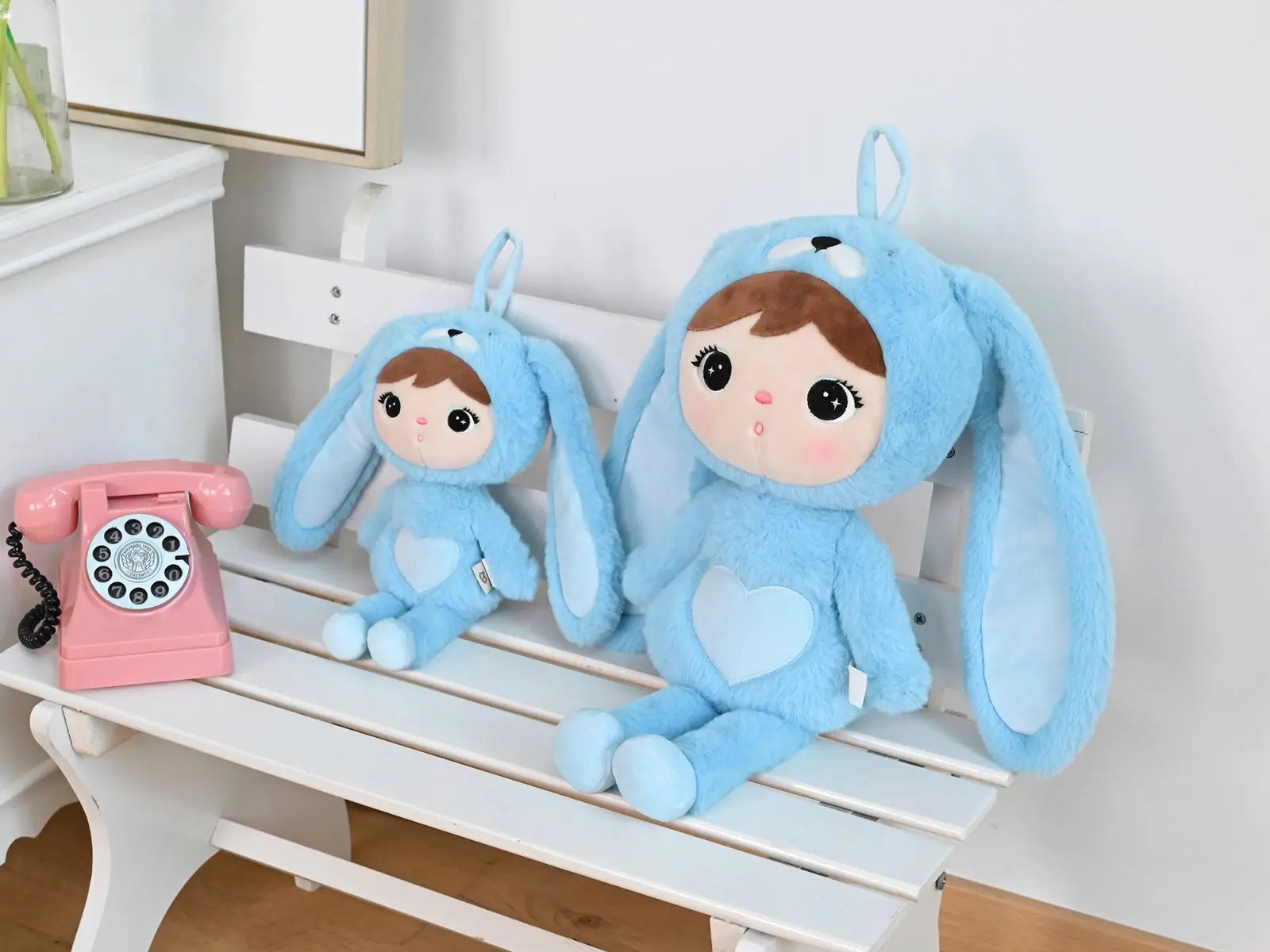 BŁĘKITNY KRÓLIK 30 CM - LALKA METOO Z IMIENIEM DZIECKA metoodoll