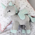 Pluszowy Jednorożec rozmiar L- Szaro/miętowy Melootka