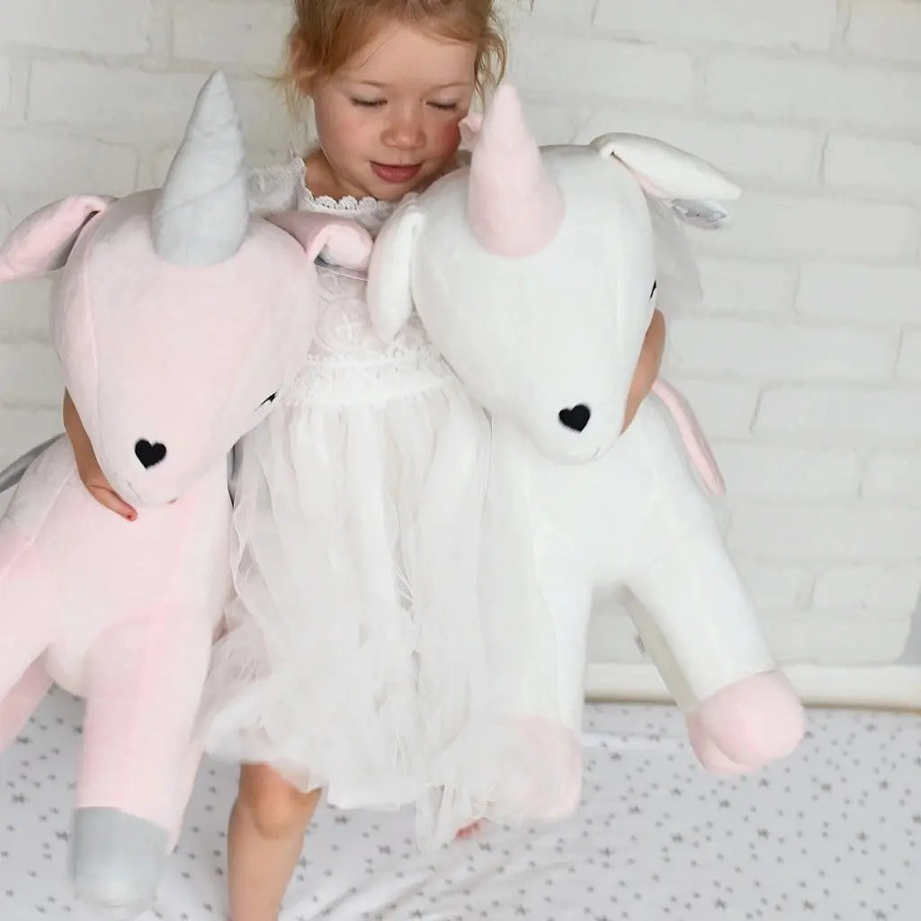 Pluszowy Jednorożec rozmiar XL – Szaro/Różowy Melootka