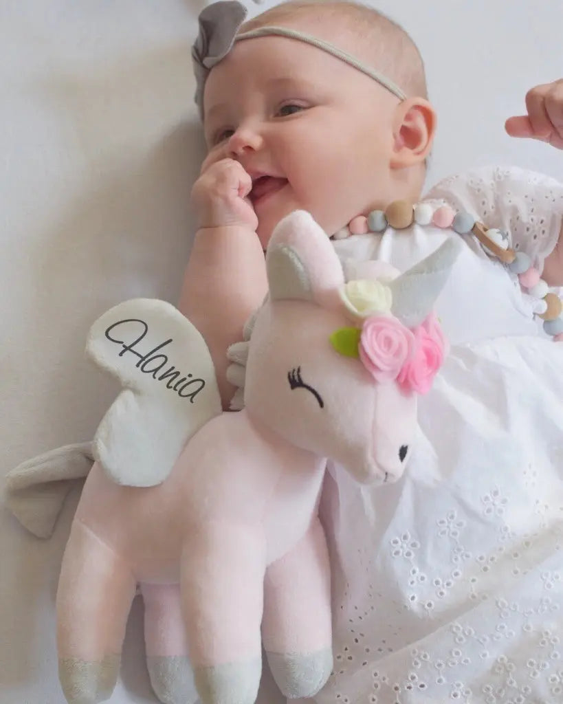 Pluszowy Jednorożec z wianuszkiem rozmiar M – Różowy Melootka