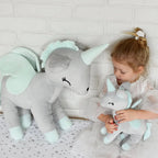 Pluszowy jednorożec rozmiar XL - Szaro/miętowy Melootka