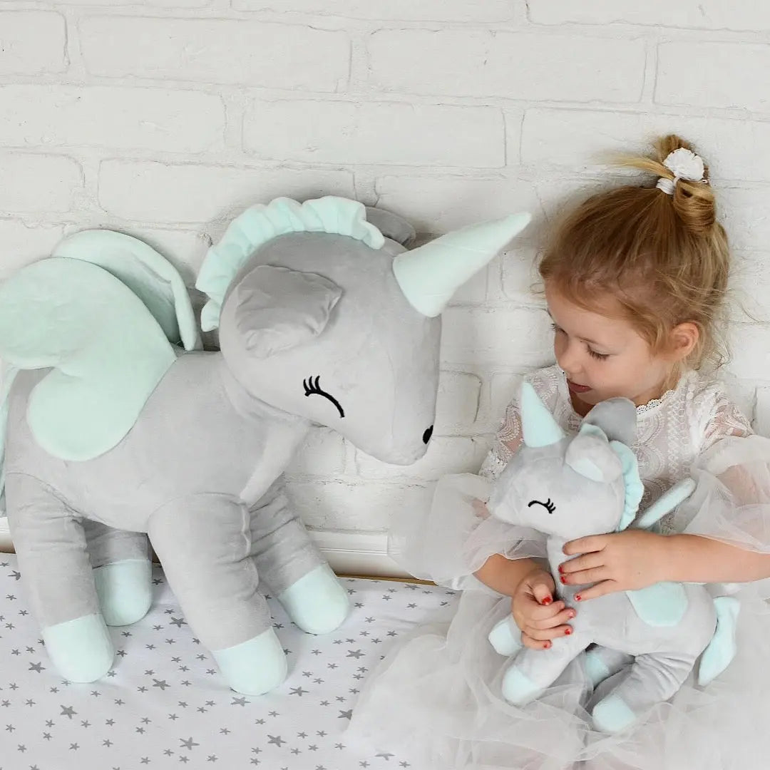 Pluszowy jednorożec rozmiar XL - Szaro/miętowy Melootka