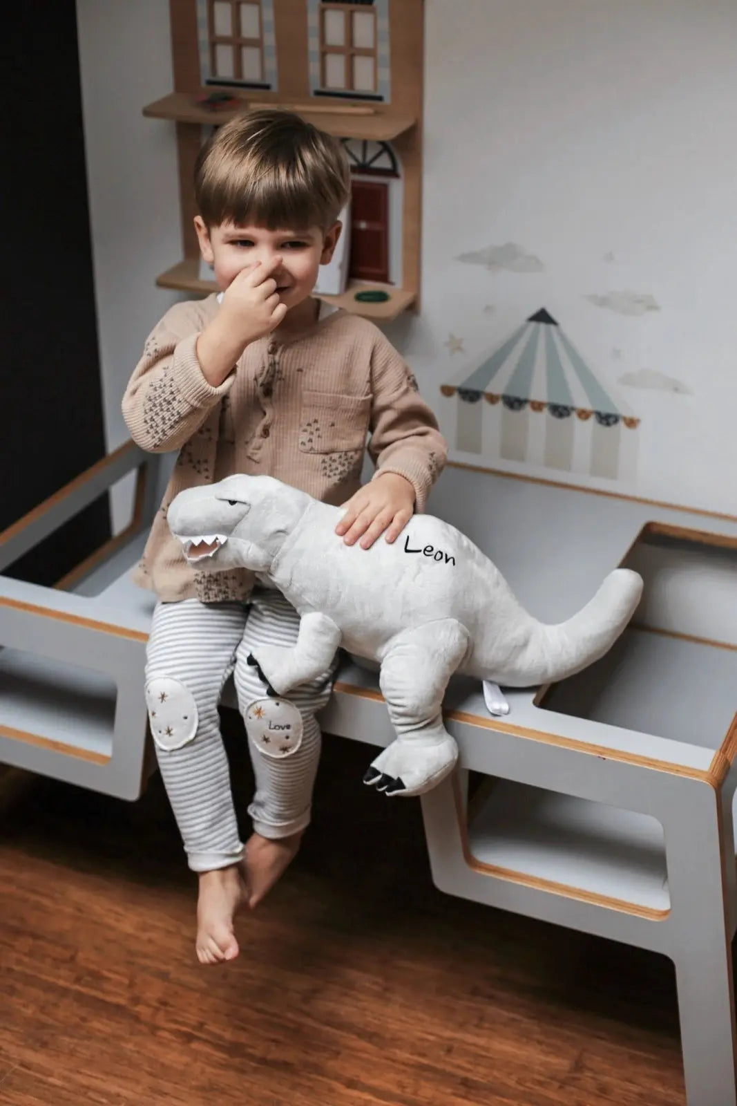 Szary Dinozaur pluszowy – Tyrannosaurus Rex – Rozmiar L Melootka