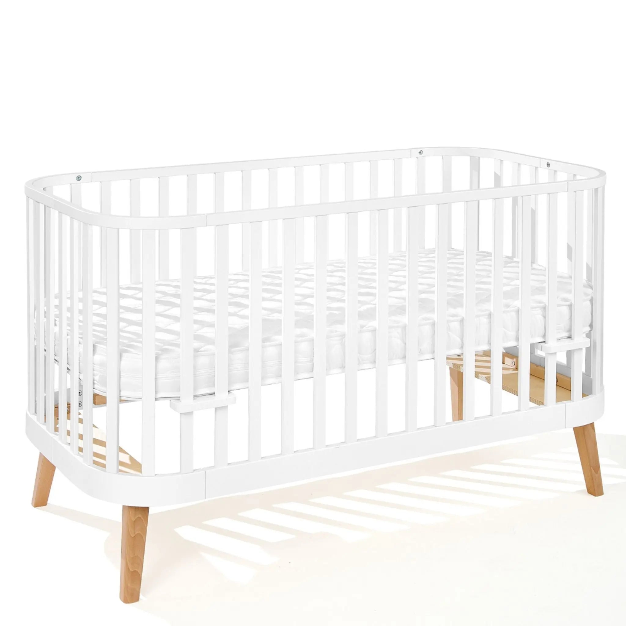 PRINCIPAL białe / drewniane / czarne zaokrąglone 3w1 niemowlę/junior z opcją sofy - Zabawki z Lasu 