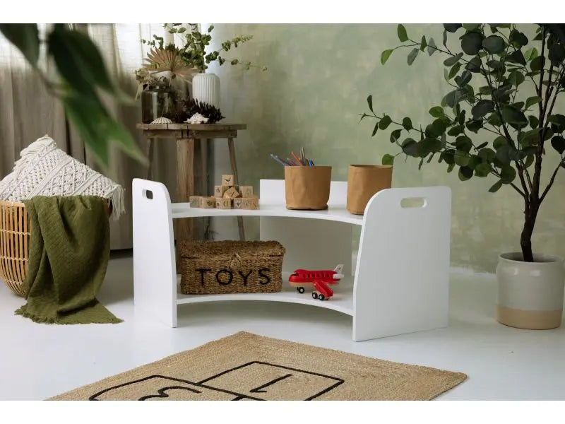 Regał narożny niski - Szlifowany - szer. 75 cm - Zabawki z Lasu 