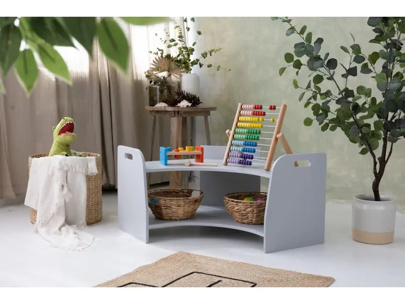 Regał narożny niski - Szlifowany - szer. 75 cm - Zabawki z Lasu 