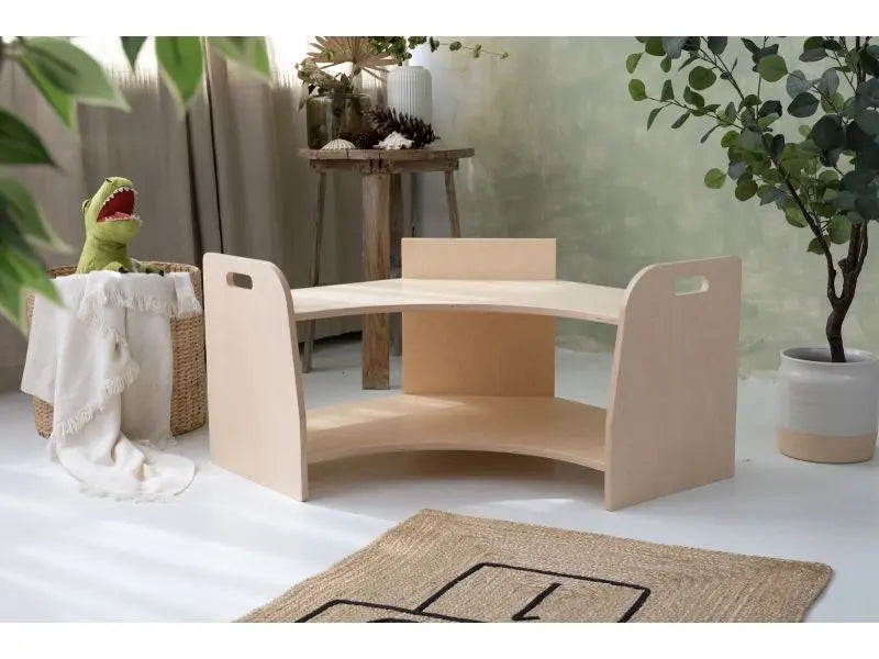 Regał narożny niski - Szlifowany - szer. 75 cm - Zabawki z Lasu 