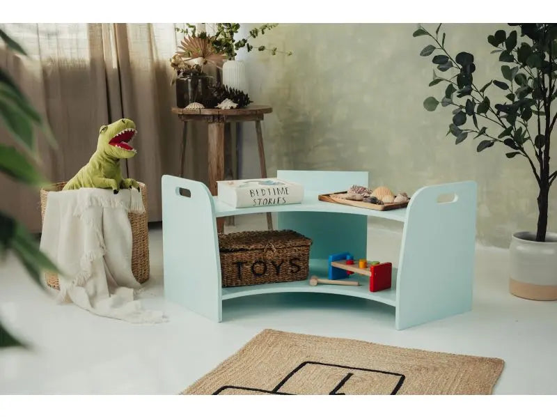 Regał narożny niski - Szlifowany - szer. 75 cm - Zabawki z Lasu 