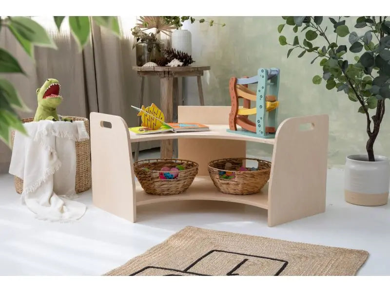 Regał narożny niski - Szlifowany - szer. 75 cm - Zabawki z Lasu 