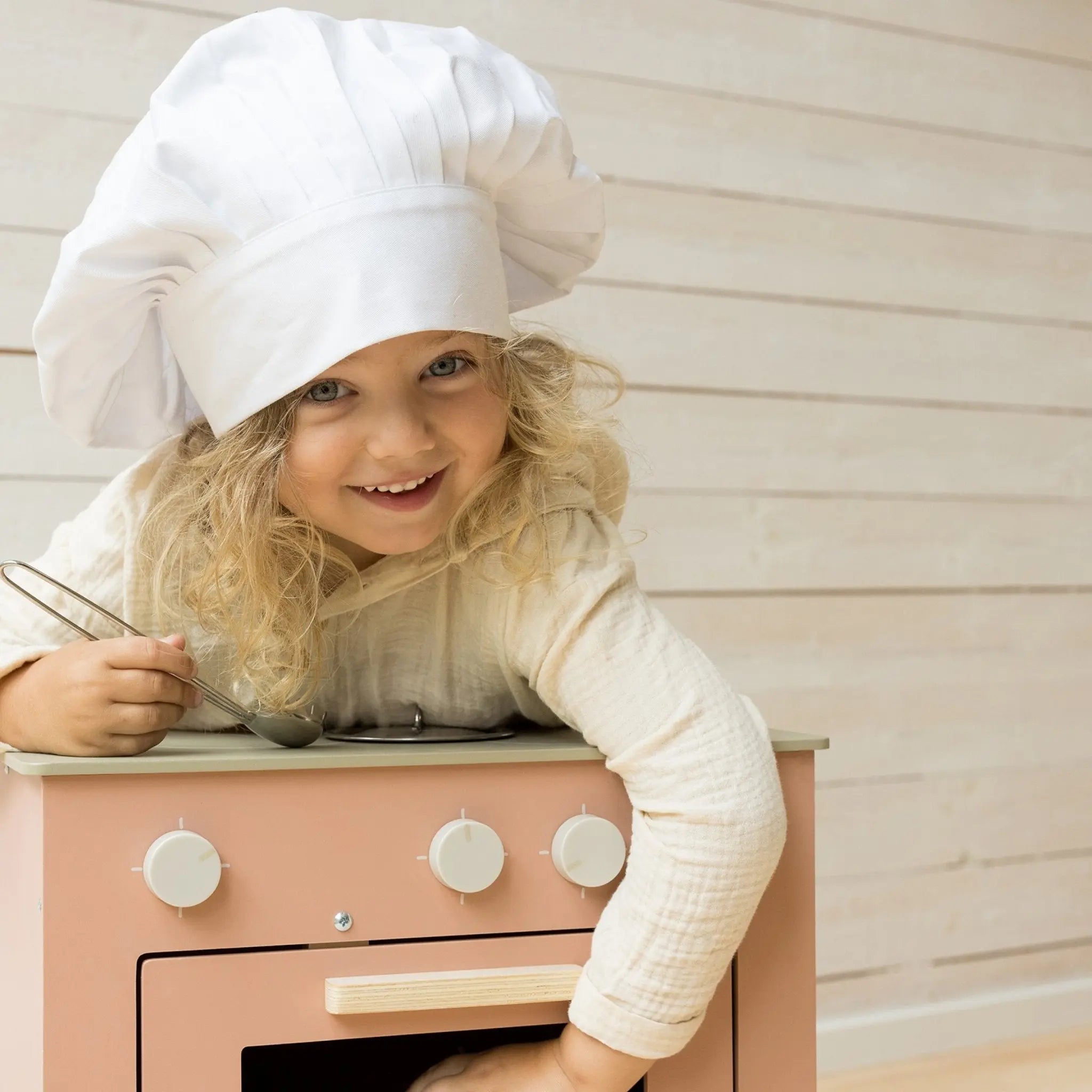 Różowa drewniana kuchenka dla dzieci, kuchnia, piekarnik gotowanie, Micki - Zabawki z Lasu 